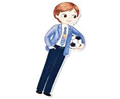 Mopec W0651 Figur 2D Aufkleber für Kinder, Kommunion mit Ball, 5,5 cm, 10 Stück, Holz, mehrfarbig, Einheitsgröße