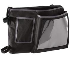 Homz Nachttisch mit 4 Fächern, Schwarz mit grauem Rand