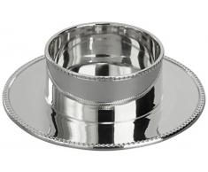 Wiedemann Messingleuchter mit Perlrand vernickeltpoliert, Wachs, Silber, 3 x 10 cm, 2-Einheiten