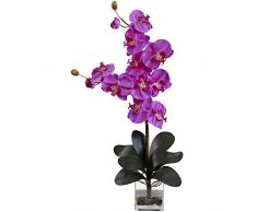 Nearly Natural 1352-OR Doppel-Riesenphalaenopsis mit Vase, Orchidee