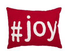 VHC Brands Weihnachts-Kissen & Überwürfe – #Joy Red 35,6 x 45,7 cm Kissen, Stein