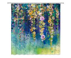 AMNYSF Duschvorhang, Eiffelturm, Pferd, Mond, Tiere, Totenkopf, Stoff, wasserdicht, Polyester, mit Haken, 178 x 178 cm 70x70 Inch Multi 011