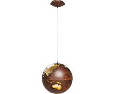 Kare Hängeleuchte Big Bang LED Ø40cm, Schirm, Baldachin: Stahl pulverbeschichtet, Seil: Polytetrafluorethylen, Braun