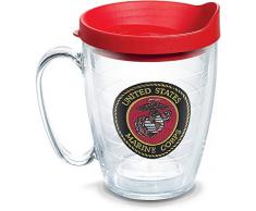 Tervis 1301961 Marines Isolierbecher mit Emblem und Deckel, 450 ml, transparent