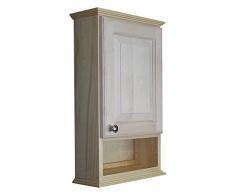 WG Wood Products Driscoll Serie Hängeschrank mit 15,2 cm offenem Regal und 14 cm tiefem Innenbereich, 61 cm, unlackiert