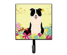 Carolines Treasures Wandhaken, Ostereier, Border Collie, Schwarz/Weiß, klein, Mehrfarbig