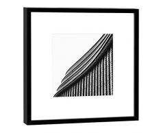 COGNOSCO Fotografie im Holzrahmen: Chile Haus Hamburg-Fotodruck-Format 27 x 27 cm-Rahmenfarbe schwarz-Hochwertiges Wandbild, Geschenkidee oder Souvenir aus der Hansestadt, Holz, Weiß, Rahmen