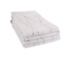 deconovo Rod Pocket Wave Line mit Punkten Leinen Look Voile Vorhang 1 Panel, Polyester-Mischgewebe, Dark Gold 4 pcs, 52x84 Inch