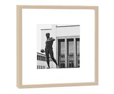 COGNOSCO RH-27-B100 Fotografie im Holzrahmen: Hygienemuseum Fotodruck-Format 27 x 27 cm-Rahmenfarbe beige-Hochwertiges Wandbild, Geschenkidee oder Souvenir aus Dresden, Holz, Schwarz-Weiß, Rahmen