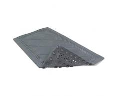 SafeLand Rutschfeste Badewannenmatte, umweltfreundlich, PVC-frei, mit reichhaltigen Saugnäpfen, 40,6 x 71,1 cm, Kordel dunkelgrau