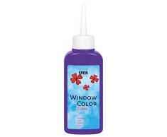 Kreul 40209 - Window Color Clear, Fenstermalfarbe auf Wasserbasis, für glatte Oberflächen wie Glas, Spiegel und Fliesen, 80 ml Malflasche, violett
