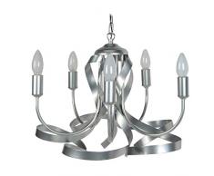 Tosel Monaco Kronleuchter, Metall, E14, silber, 60 x 90 cm