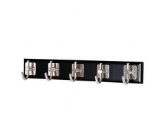 Dseap MU-39 Wandgarderobe mit 5 Haken Black & Brushed Nickel