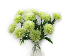 Yalulu 10 Stück Pusteblume künstliche Blumen Blumenstrauß Kunststoff Blume für Heimdekoration/Hochzeitsdekoration weiß