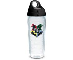 Tervis 1349144 Harry Potter – Hogwarts Hauswappen Thermobecher mit Emblem und schwarz mit grauem Deckel, 680 ml Wasserflasche, transparent