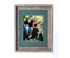 BarnwoodUSA Signature Bild Rahmen mit Matte, Holz, Hunter Green, 8x10
