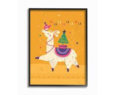 Stupell Industries Wandschild Merry Christmas, Blumenstrauß schwarz, gerahmt 24x30 merhfarbig