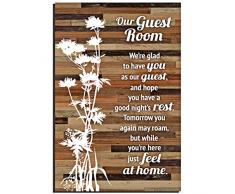 Zimmer Holz Plaque Lovely Inspirierende Zitate 15,2 x 22,9 cm – Classy Rustikal Vertikal Rahmen Wand und Tisch Dekoration mit Staffelei & Haken zum Aufhängen | Unsere Zimmer – Wir gerne haben Sie als Gast