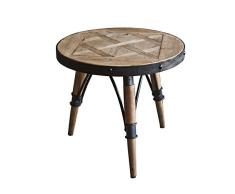 Rituali Domestici mastrociliegia rund Tisch aus Holz mit Metall Profil, Porzellan, Holz, 50 x 46 x 0,1 cm