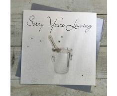 WHITE COTTON CARDS 1 Stück Sorry ihre Spuren hinterlassen, handgefertigt, Extra groß, Sektkühler