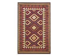 Jute & Co. Kilim Teppich, Läufer Original Hochwertige handgewebt, Wolle, Mehrfarbig