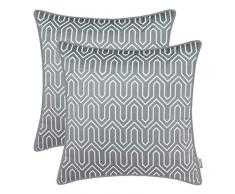 BRAWARM Kissenbezüge für Couch Bett Sofa Sofa Vintage Chevron geometrische Figur mit Paspeln beidseitig für Heimdekoration Modern 18 X18 Inches - 2 Pcs Neutral Gray