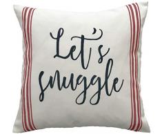 Sky Blu Home Kissenbezüge, weihnachtliches Design, kariert, Hirsch, Samt, Grau/Rot für Couch, Bett oder Sofa 18 x 18 elfenbeinfarben