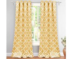 DRIFTAWAY Drift Away Julianna Blackout/Verdunkeln Tülle unliniert, Gardinen, Set von zwei Elementen, je 132,1 x 213,4 cm, Polyester-Mischgewebe, gelb, 52x84