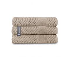 Chortex Waschlappen aus türkischer Baumwolle, 6 Stück Bath Towel - Pack of 3 Flax