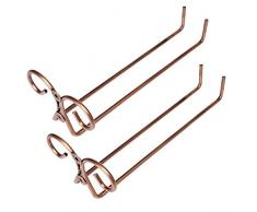 DBYAN Vintage-Stil Wein Glas Racks, 2 Einreihig verchromt Wandmontage Wein Glas Rack Aufhänger Bar Champagner Home Tasse Glas Halter, Bronze