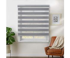 Rama Rose Doppelschichtiger Raffrollo für Tag und Nacht 36x72 grau