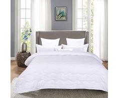 Hombys leichte Gänsedaunen Alternative Gesteppte Tröster – Ganzjahres-Plüsch-Mikrofaser – maschinenwaschbare Bettdeckeneinlage – warme hypoallergene Bettdecke King weiß