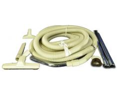 Zentrale Staubsauger Garage Montage-Kit, enthält 1 weißem Kunststoff 30 Fuß, nicht elektrisch, Schlauch, Staubpinsel, Fußbodenbürste, Fugendüse und Polsterdüse, Schlauch Aufhänger, 2 Stäbe