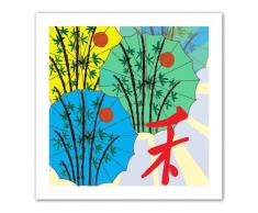 ArtWall Jan Weiss Kunstdruck auf Leinwand, Motiv Sonnenschirm Parade Schöne Kunst 18 by 18-Inch