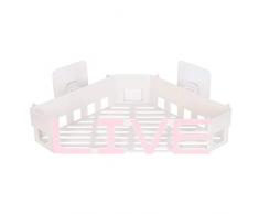 uxcell Wand-Eckregal, Duschkorb, Kunststoff, Saugnapf, Aufbewahrung, Organizer, Duschregal, Küche, wasserabweisend und ölbeständiger Kunststoff Wandkorb Live-pink