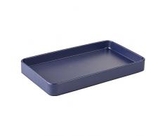 iDesign 16974EU Gia Ablage für Gästehandtücher im Bad, 24,4 x 14,3 x 2,7 cm, matt navy, Stahl