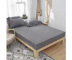 TEALP Landhaus-Bettwäsche-Set, rustikales Design, hypoallergische Kissenbezüge, Shabby Euro Sham Hüllen, ultraweich, 3 Stück, Grau und Weiß, Doppelbett Casual Twin 4 Stück grau