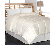 Elle Elle-240 Fadenzahl Eco, ungebleicht, zweifarbig, Daunendecke, Doppelbettgröße, Weiß Full-Queen weiß