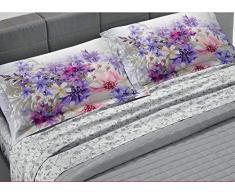 GEMITEX Bettwäsche-Set für Betten aus Stoff GTT01, Farbe 13 Grau Doppelbett Maxi 100% Baumwolle 30/27