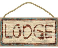 (sjt21514) Lodge 12,7 x 25,4 cm Holz Plakette, Schild – mit der Kunstwerken, von Spiegellampe modern Badleuchte Licensing