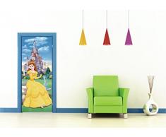 AG Design FTDv 0242 Belle Disney Prinzessin, Papier Fototapete Kinderzimmer - 90x202 cm - 1 Teil, Papier, multicolor, 0,1 x 90 x 202 cm