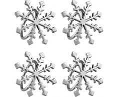 WeRChristmas Serviettenhalter Schneeflocke, 7 cm, Mehrfarbig, 4 Stück