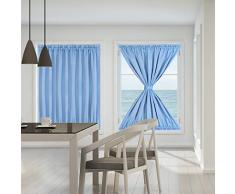 Piccocasa Vorhang für Terrassentür, Fenster, Schiebevorhang für Privatsphäre, verdunkelnd, französisches Glas W54 x L72 himmelblau
