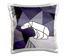 3dRose PC 201822 _ 1 Fun grau und weiß Pitbull Welpen Hund und rot Herz Heart Love Kissen Fall, 40,6 x 40,6 cm