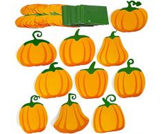 SUPLA 60 Stück Herbst Erntedankfest Tischkarten Sortiert Kürbisse Tischkarten Namenskarten Escortkarten Gästekarten Sitzkarten Nummern Karten Buffet Lebensmittel Karten für Herbst Ernte Halloween Tischdekoration