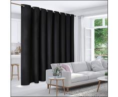 Deconovo Massiv Sichtschutz Raumteiler Tülle Top Vorhang 1 Panel 15ft Wide x 9ft Tall Schwarz