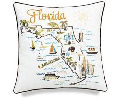 decorhouzz Kissen State/City Map Kissenbezüge Bestickt Kissenbezug Geburtstag Geschenk Geschenk zum Jahrestag Graduation Geschenk New Home Geschenk 45,7 x 45,7 cm, baumwolle, California Egg, 45,7 x 45,7 cm