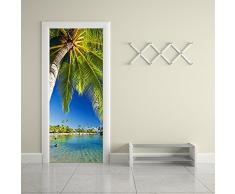 CaseFan Tür Wandbild 3D abnehmbarer Tapete Vinyl Tür Fototapete für Zuhause Tür Dekoration 77 x 199,9 cm Multicolor