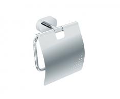 Nicol 7132300 VESTA Wand-Rollenhalter mit Deckel aus verchromtem Messing, hochglänzend, einfache Befestigung durch Kleben oder Schrauben