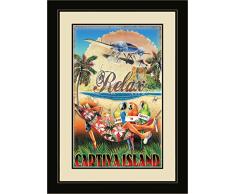 Northwest Art Mall jm-6608 mfgdm Hit Captiva Island Florida Relax Hängematte 33 x 40,6 cm gerahmtes Wandbild Art von Künstler Jim MAZZOTTA